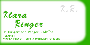 klara ringer business card